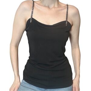 NWT Express Black Camisole with Embellished Straps New With Tags y2k style